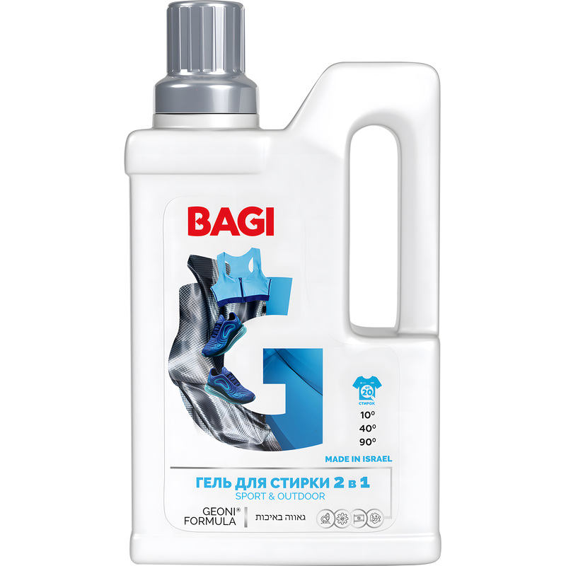 Изображение товара Гель для стирки Bagi 2в1 Sport&Outdoor 950 мл концентрат для спортивной одежды обуви и аксессуаров