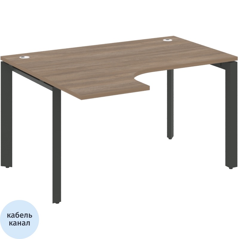 Изображение товара Эргономичный левый компьютерный стол ONIX-П O.MP-SA-3L дуб аризона/антрацит 1380х1180х750 мм
