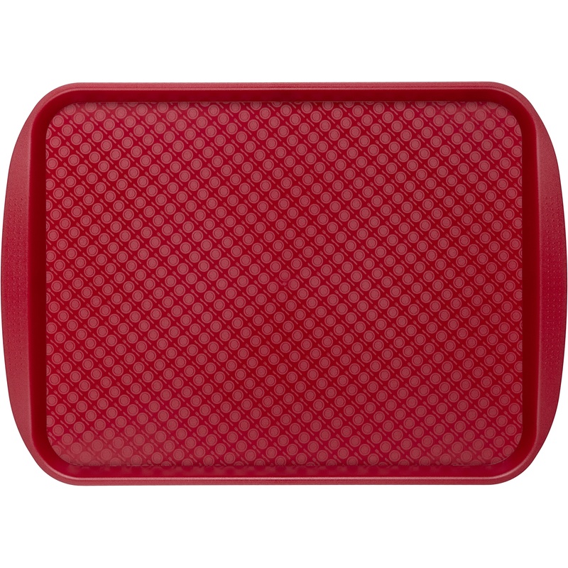Изображение товара Полипропиленовый поднос Restola 41.5х30 см красный для общественного питания