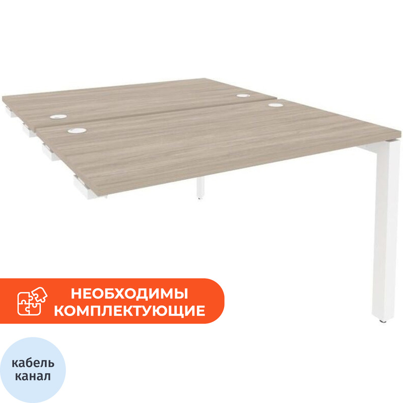 Изображение товара Рабочая станция на 2 рабочих места ONIX-П O.MP-D.SPR-2.7 белый дуб аттик