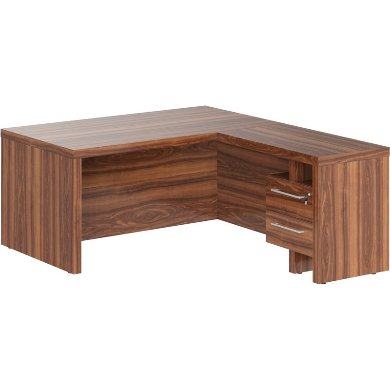 Изображение товара Угловой офисный стол руководителя Zenn ZCT 1619H с тумбой правый 1600х1900х750 мм