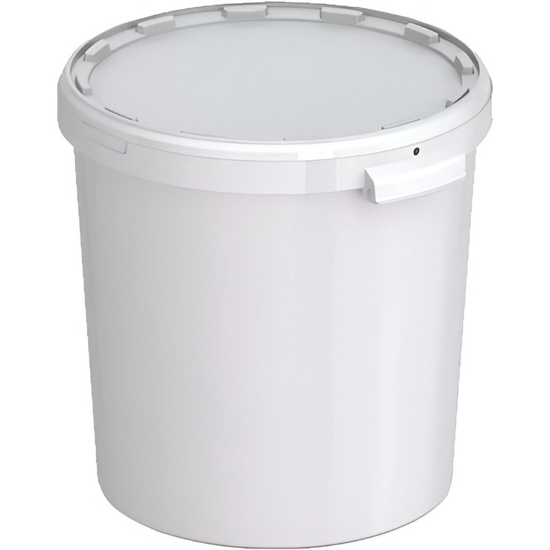 Изображение товара Ведро пластиковое 34.5 л белое с крышкой с пластиковой ручкой (диаметр 357.8 мм)