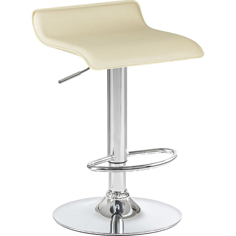 Изображение товара Барный стул Dobrin Tommy кремовый хромированный из искусственной кожи