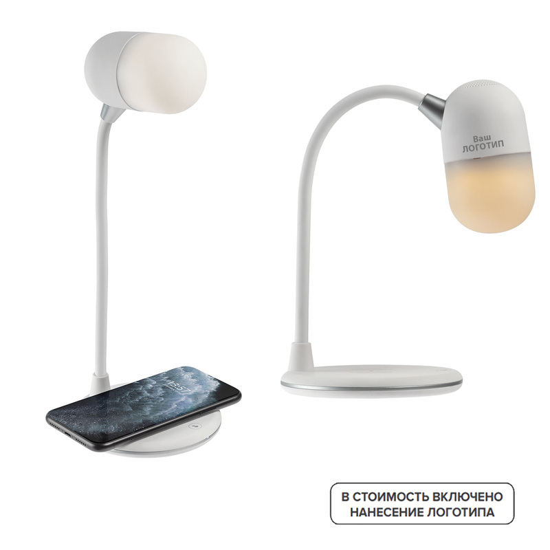 Изображение товара Светильник настольный с колонкой lampaTon с индивидуальной одноцветной печатью (10 штук в упаковке)