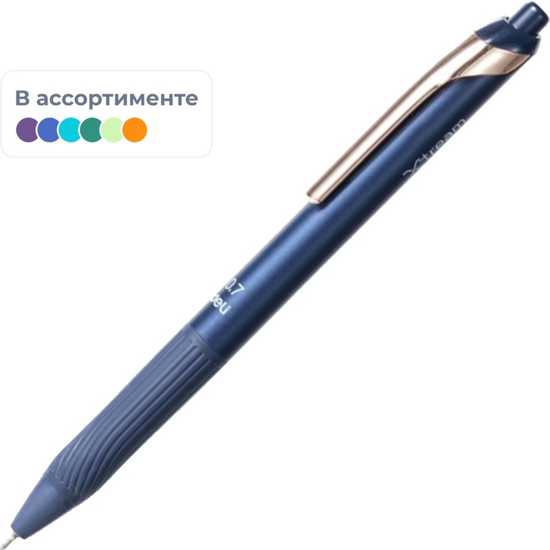 Изображение товара Автоматическая шариковая ручка Deli EQ88-BL синяя с металлическим наконечником