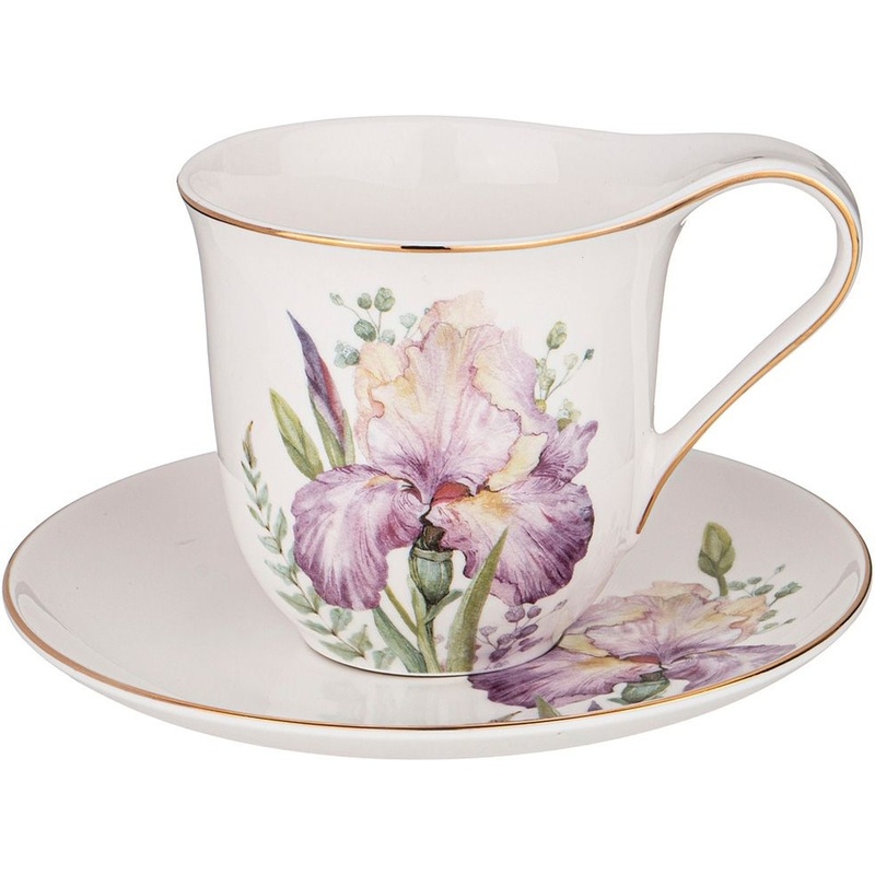 Изображение товара Чайная пара Lefard Irises 275 мл с золотистой окантовкой и цветочным рисунком Изображение товара Чайная пара Lefard Irises 275 мл с золотистой окантовкой и цветочным рисунком