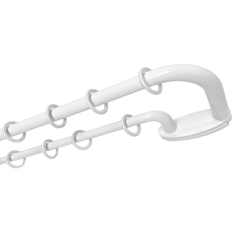 Изображение товара Карниз для штор двухрядный телескопический белый (150-280 см)