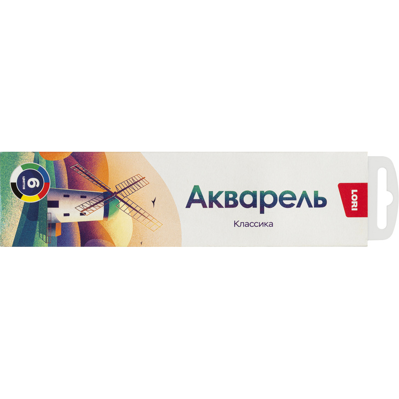 Изображение товара Акварельные краски Lori 6 цветов для детей и школьников, Россия