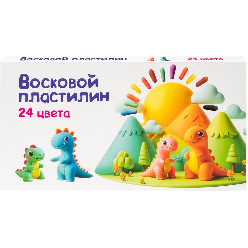 Изображение товара Восковой пластилин Genio Kids 24 цвета 360 г для детского творчества