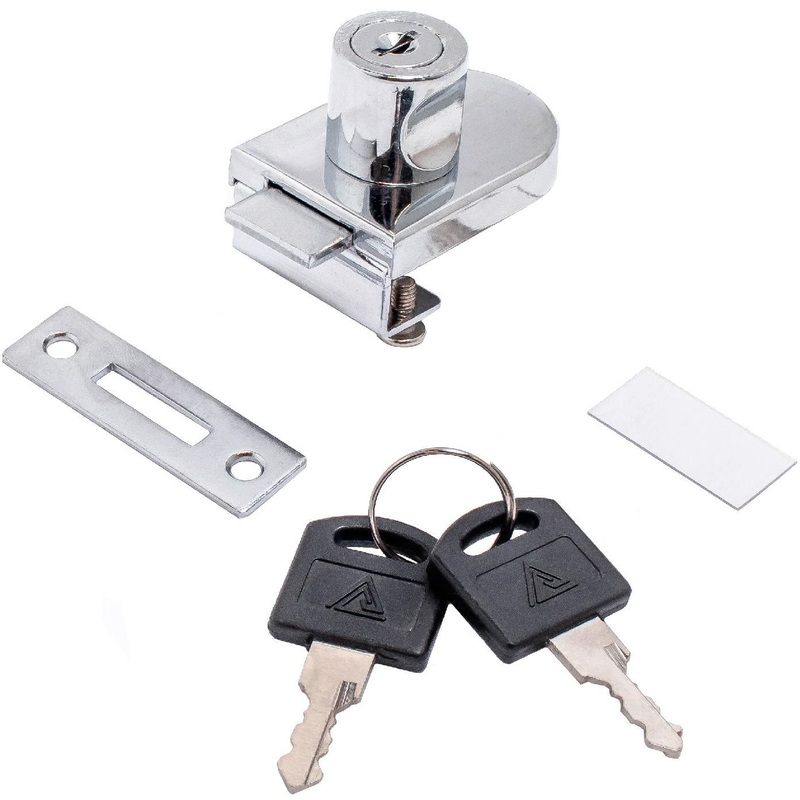 Изображение товара Мебельный замок Стандарт 806 хромированный для стеклянных дверей 8 мм