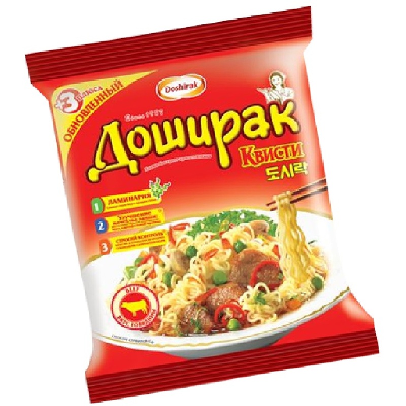 Изображение товара Лапша Доширак Квисти со вкусом говядины 70 г быстрого приготовления