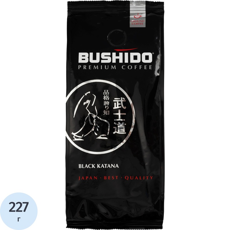 Изображение товара Кофе молотый Bushido Black Katana 227 г - насыщенный аромат и яркий вкус