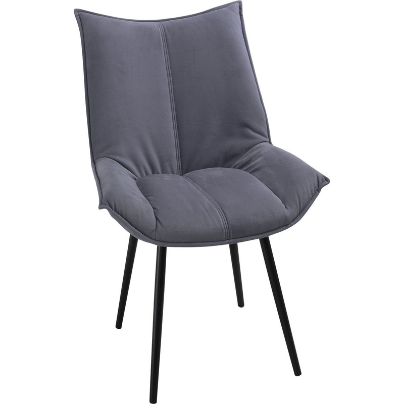 Изображение товара Стул обеденный Осло тёмно-серый — металлический каркас, флок