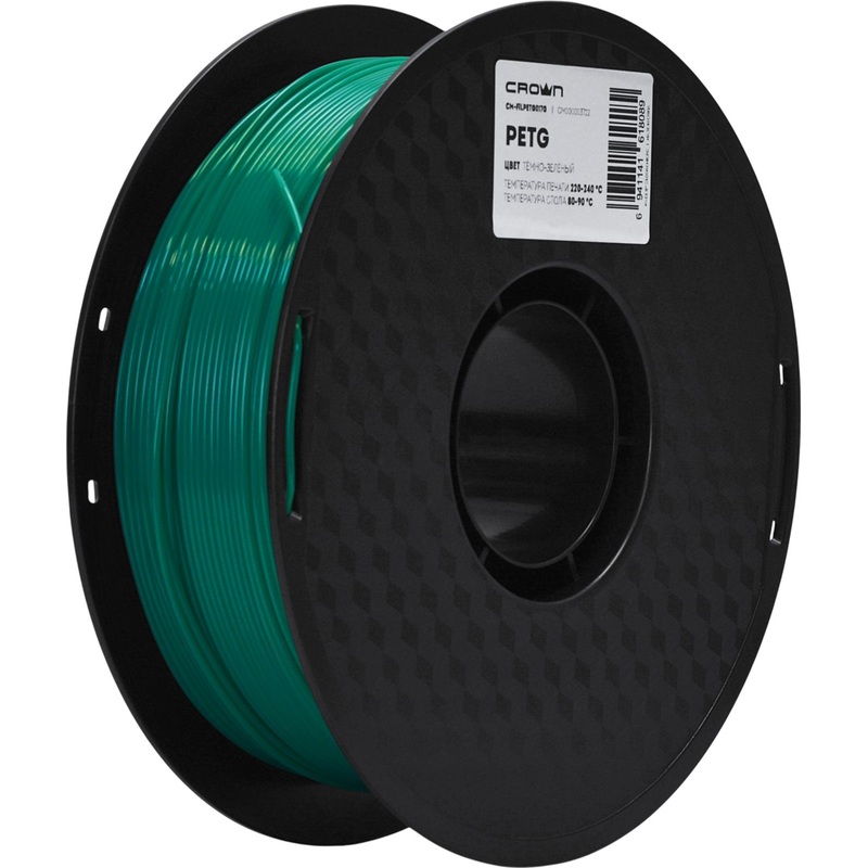 Изображение товара Пластик PETG Crown Micro тёмно-зелёный 1.75 мм 1 кг для 3D-принтера