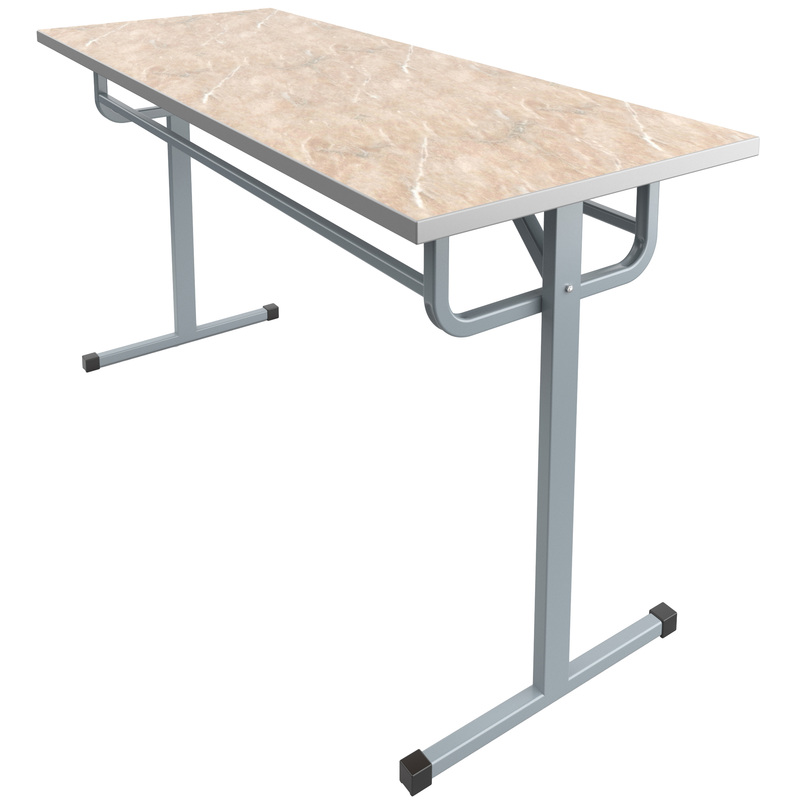 Изображение товара Обеденный стол под табурет из мрамора бежевый и серый 1500х700х760 мм