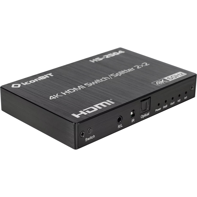 Изображение товара Коммутатор Iconbit HS-2504 4K HDMI 2 входа и 2 выхода с пультом черный