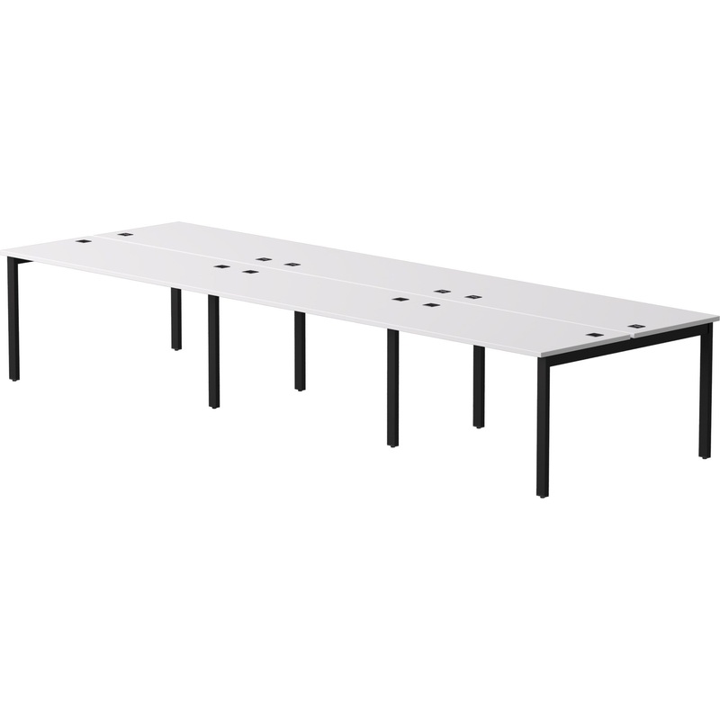 Изображение товара Рабочая станция EVO 254S219W39005 для офиса на 6 рабочих мест белая и чёрная