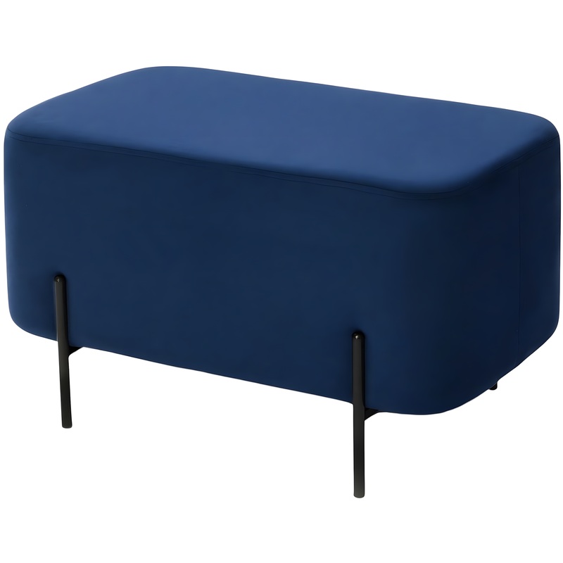 Изображение товара Пуф Gloria синий велюровый овальной формы мебель для интерьера