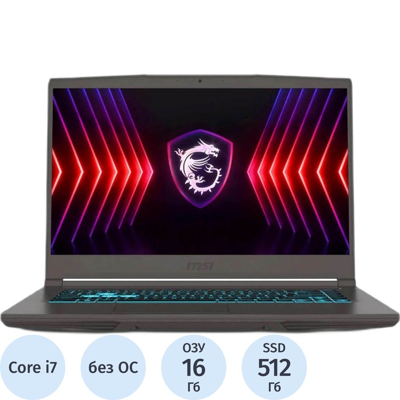 Изображение товара Ноутбук MSI Thin 15 B12UC Core i7 NVIDIA GeForce RTX 3050 16 Гб SSD
