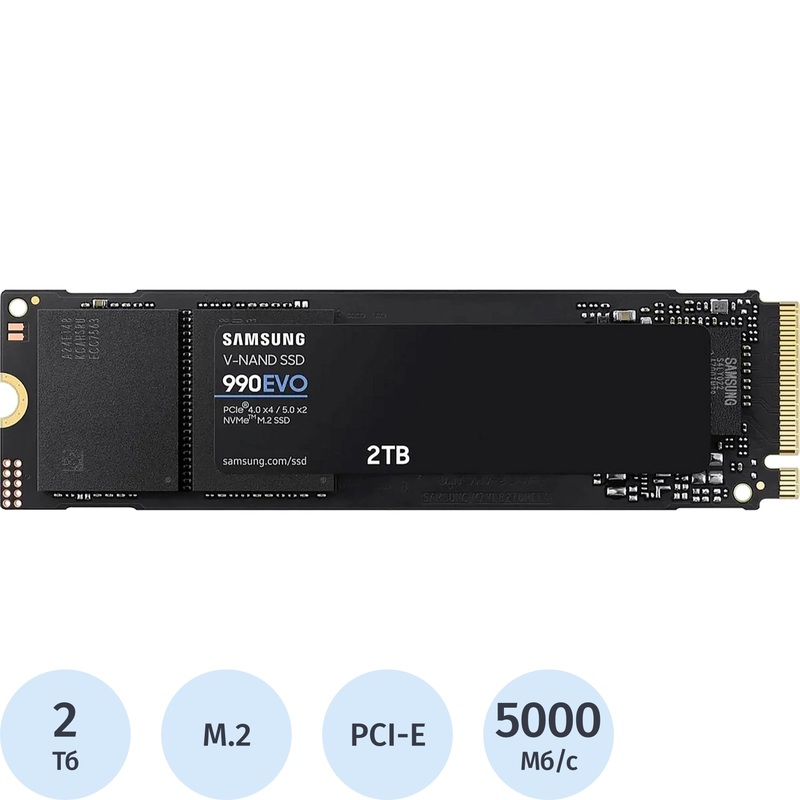 Изображение товара Samsung 990 EVO 2 ТБ SSD M.2 PCIe NVMe высокоскоростной накопитель