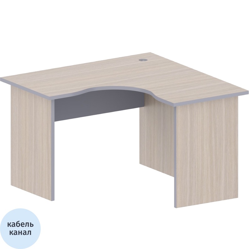 Изображение товара Угловой стол Комус Мебель Easy to Lead 437.258 правый дуб светлый серый