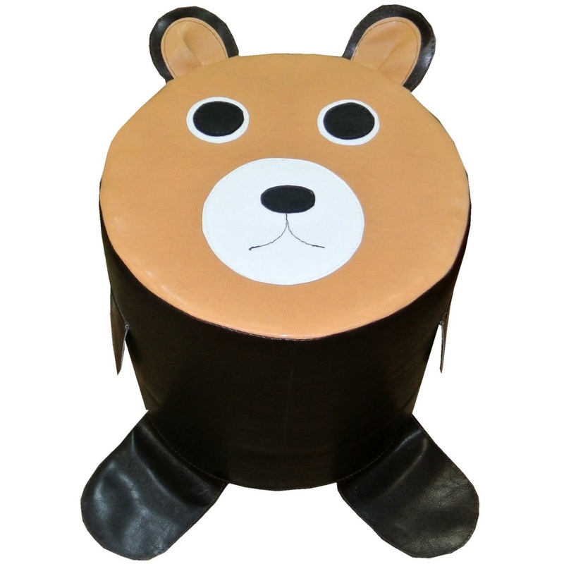 Изображение товара Пуф Рассвет Медвежонок Б-734 из виниловой кожи для детей, яркий дизайн