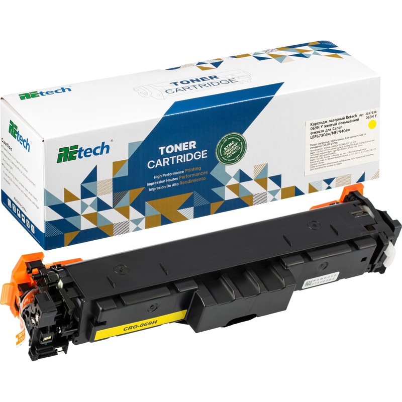 Изображение товара Картридж лазерный Retech 069H Y для Canon жёлтый повышенной ёмкости