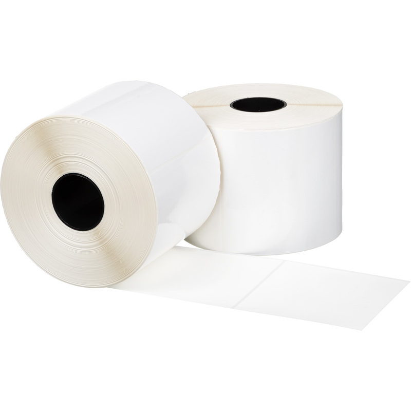 Изображение товара Термотрансферные этикетки 100х100 мм полипропиленовые глянцевые (диаметр втулки 40 мм, 9 рулонов по 1000 этикеток)