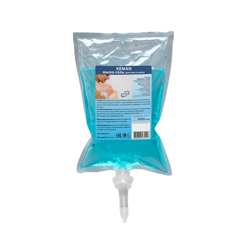 Изображение товара Картридж с жидким мылом Keman S1 1000 мл для дозаторов