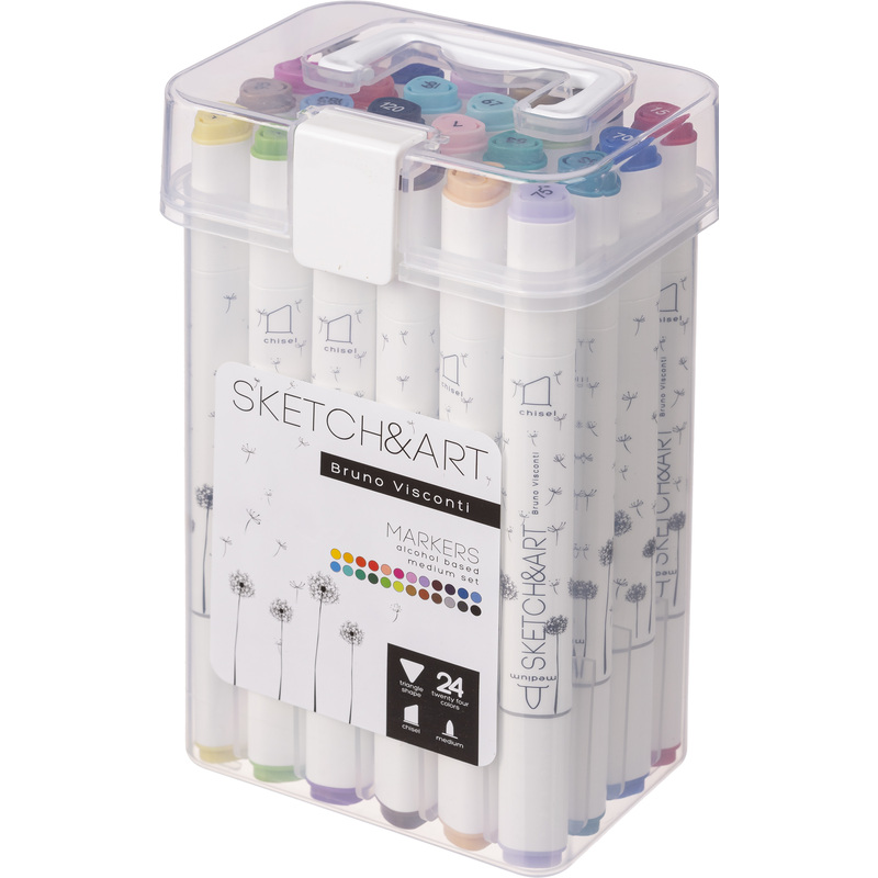 Изображение товара Набор маркеров для скетчинга Sketch&Art Medium 24 цвета двухсторонние
