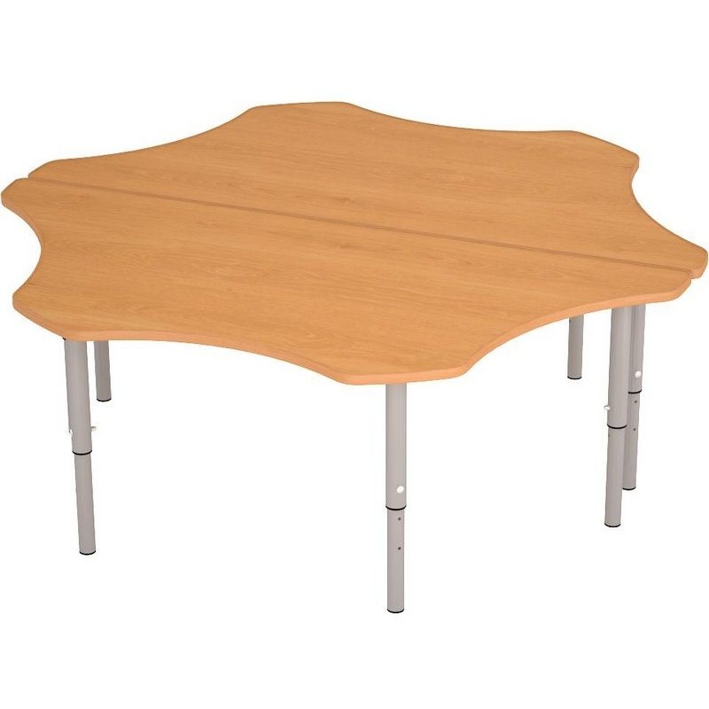 Изображение товара Стол-ромашка на регулируемых ножках М-86-1 (бук/серый, 1404х1404х580 мм)