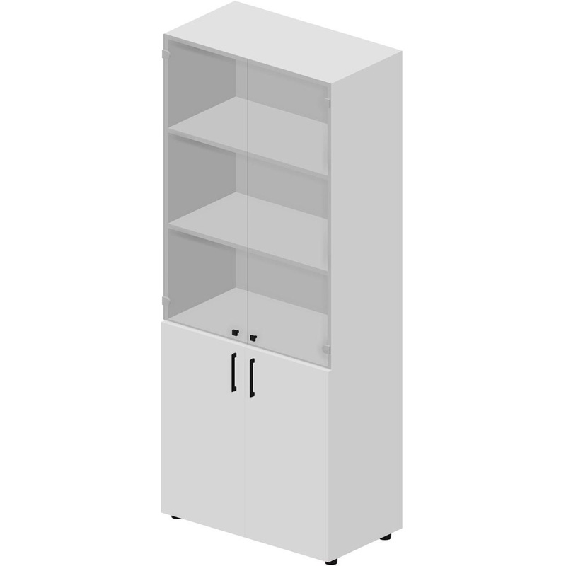 Изображение товара Шкаф для документов Artwood EMHS834TNBLBL со стеклом белый 1950 мм