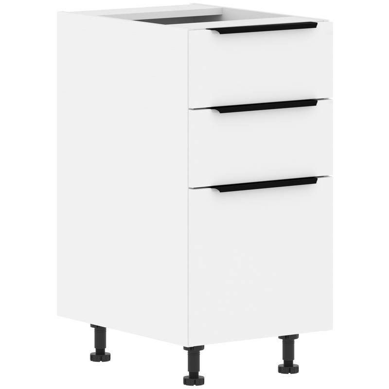 Изображение товара Напольный шкаф Ibiza белая эмаль 400х560х820 мм 3 ящика белый МДФ ЛДСП Беларусь