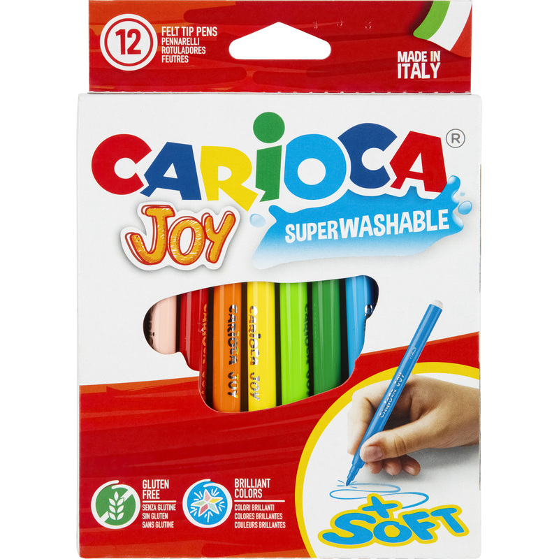 Изображение товара Фломастеры Carioca Joy 12 цветов с вентилируемыми колпачками для детей
