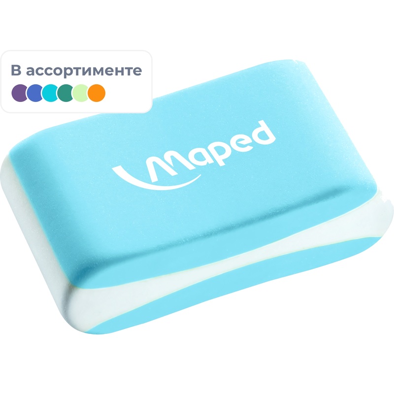 Изображение товара Ластик Maped Essentials Soft из синтетического каучука прямоугольный 21x33x10 мм (112921)