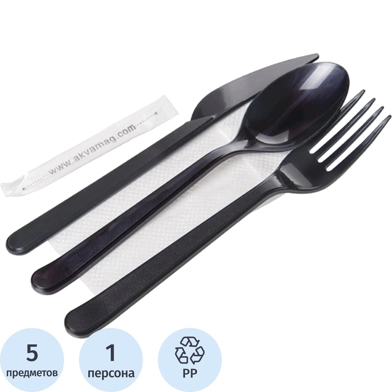 Изображение товара Набор одноразовой посуды на 1 персону из 5 предметов