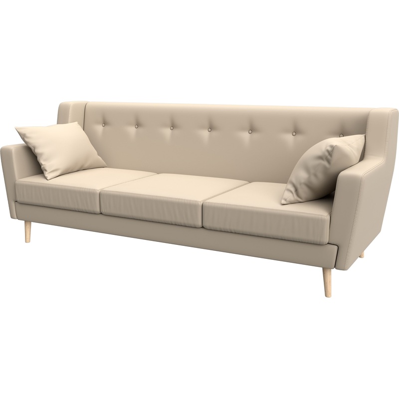 Изображение товара Диван трёхместный Horeca Брайтон 3 бежевый экокожа комфорт и качество для кухни