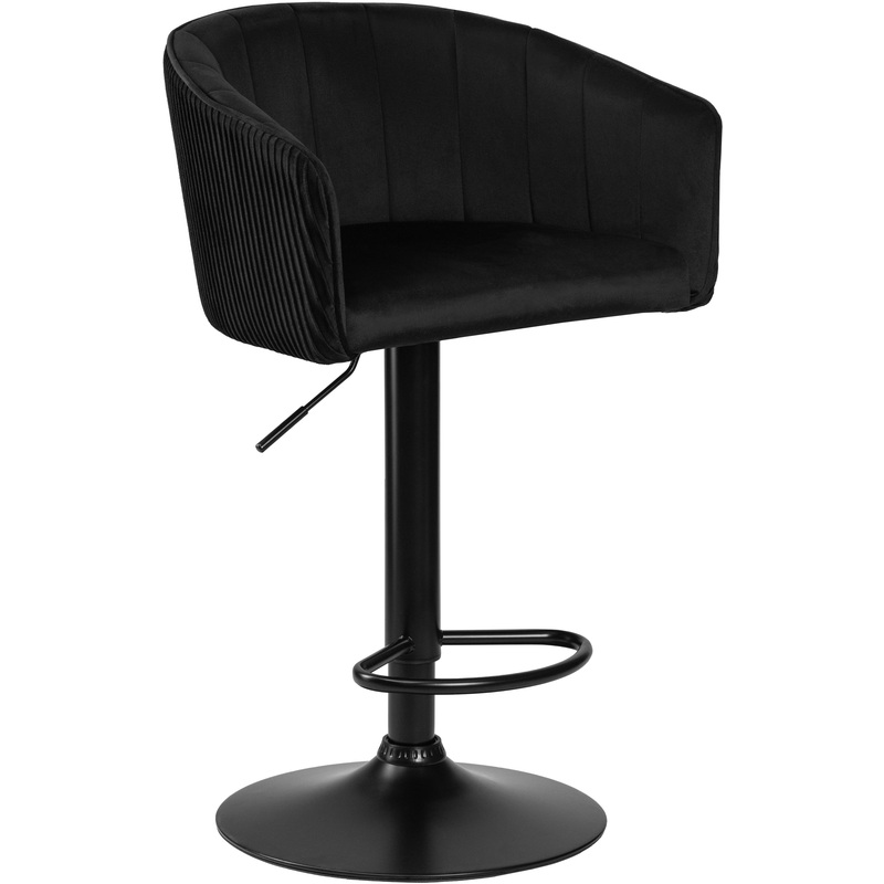 Изображение товара Барный стул LM-5025 чёрный (велюр, металл) для кухни и кафе