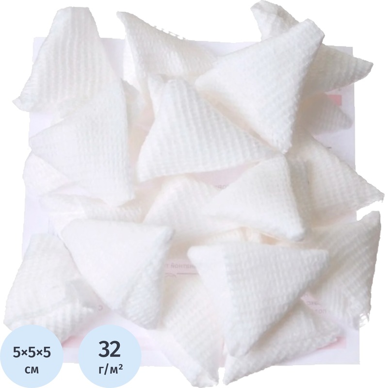 Изображение товара Тампоны марлевые Ньюфарм треугольные 5x5x5 см 100 шт медицина гигиена