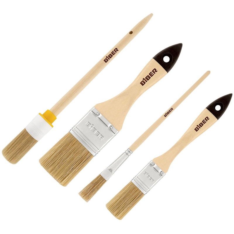 Изображение товара Набор кистей Бибер 31402 Натуральная щетина 20/38 мм, 4 шт