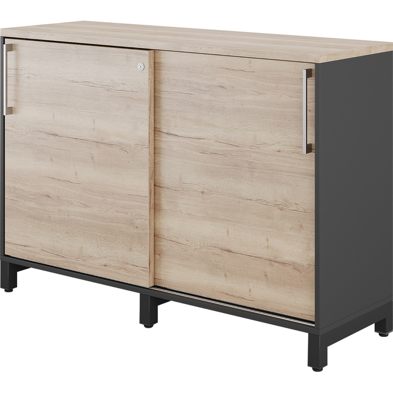 Изображение товара Шкаф-купе для документов Kobor HK/2-120/40/M дуб натуральный 1200х400х850 мм офиса учебный