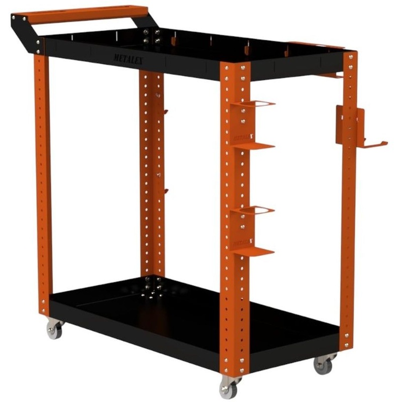Изображение товара Тележка инструментальная Metalex (оранжевый/чёрный, 800х350х800 мм)