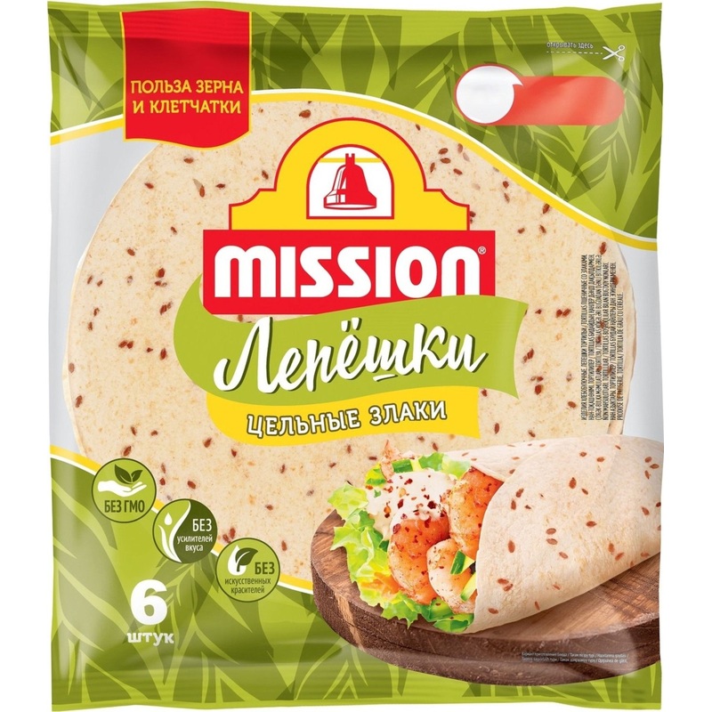 Изображение товара Лепешки Mission пшеничные со злаками 250 г в упаковке