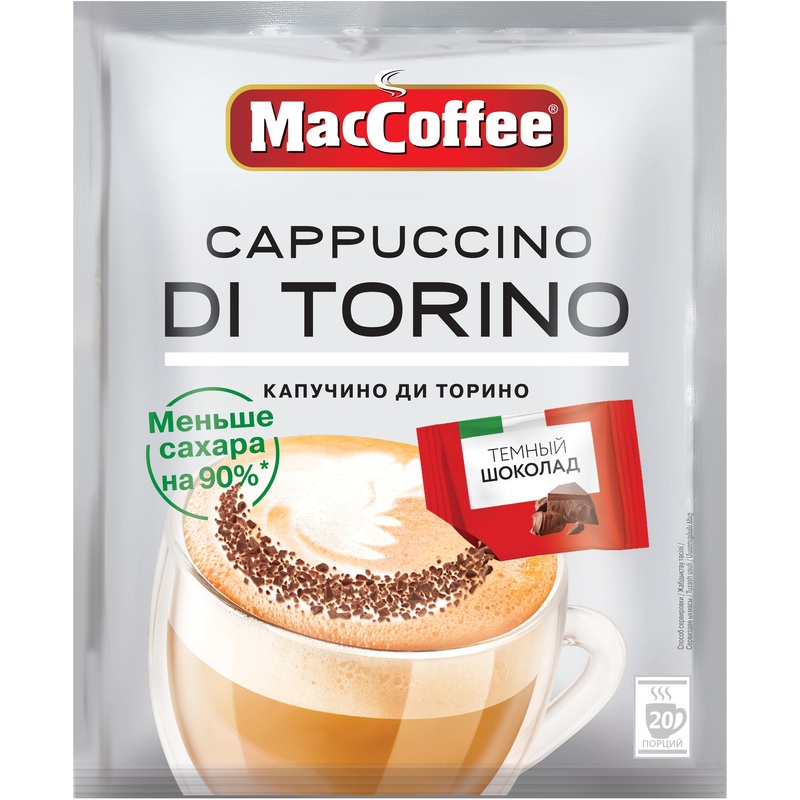 Изображение товара Кофейный напиток растворимый MacCoffee Cappuccino di Torino без сахара 20 пакетиков