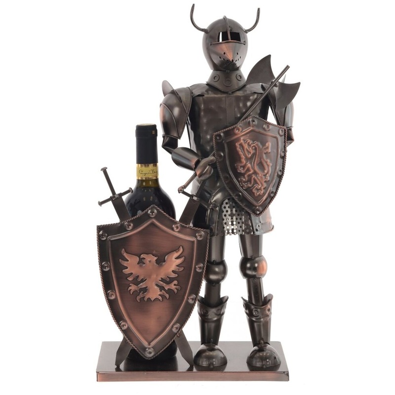 Изображение товара Подставка для бутылки Рыцарь металлическая сувенир в стиле техно-арт