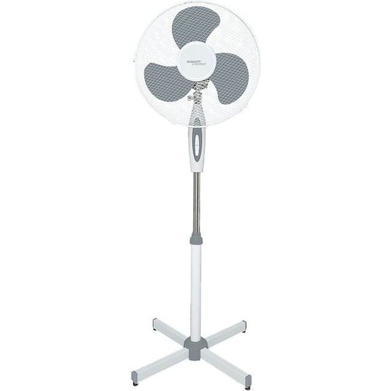 Изображение товара Вентилятор напольный Scarlett SC-SF111B01 серый — мощный и регулируемый по высоте