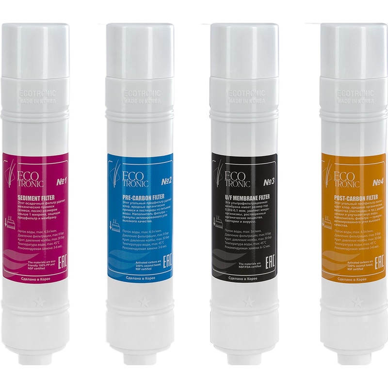 Изображение товара Комплект фильтров Ecotronic UF 12 для пурифайера