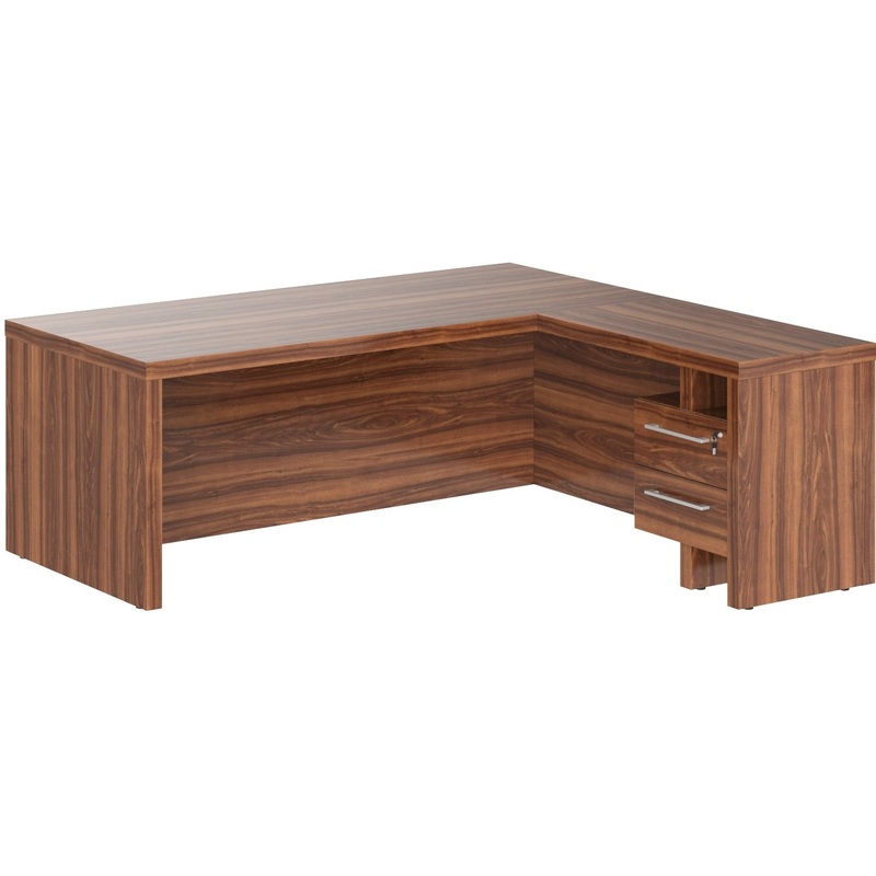 Изображение товара Угловой офисный стол руководителя Zenn ZCT 2019H(R) с тумбой орех даллас