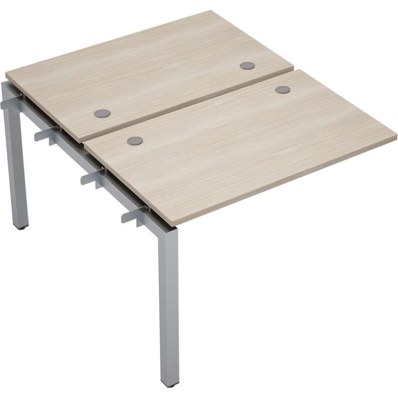 Изображение товара Рабочая станция Avance 6МБС.5267 двухместная (шамони светлый/алюминий матовый, 1000х1235х750 мм)