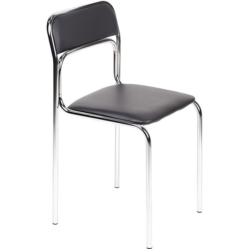 Изображение товара Офисный стул из искусственной кожи с хромированным каркасом и высокой комфортностью